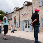 Concours de Pétanque devant la Mairie de Javols.