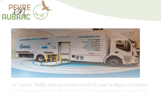 Un camion de vaccination à Peyre en Aubrac