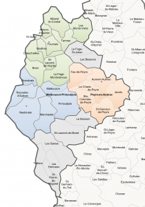 Carte de la Communauté de Communes des "Hautes Terres de l'Aubrac"